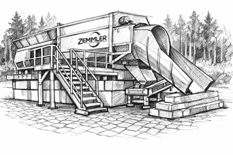 Индустриальная машина среди деревьев