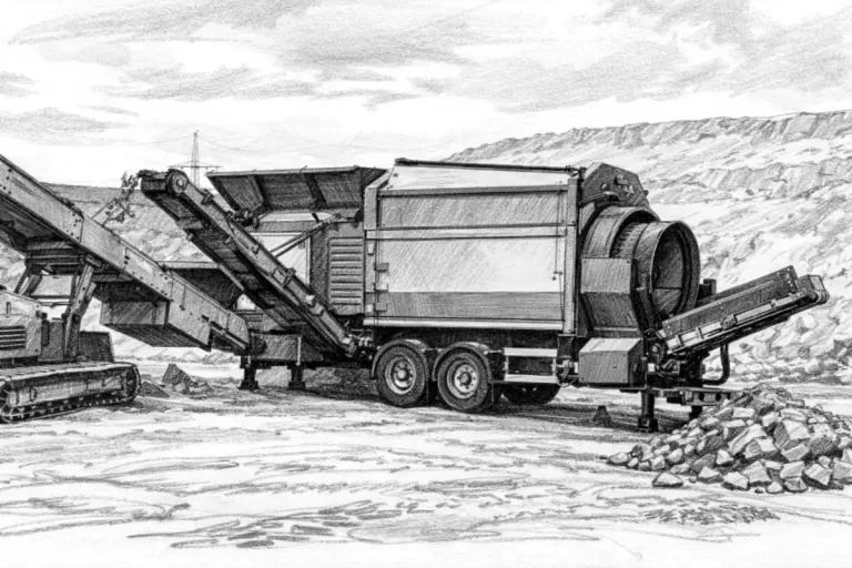 Мобильный троммельный экран на стройке (1)